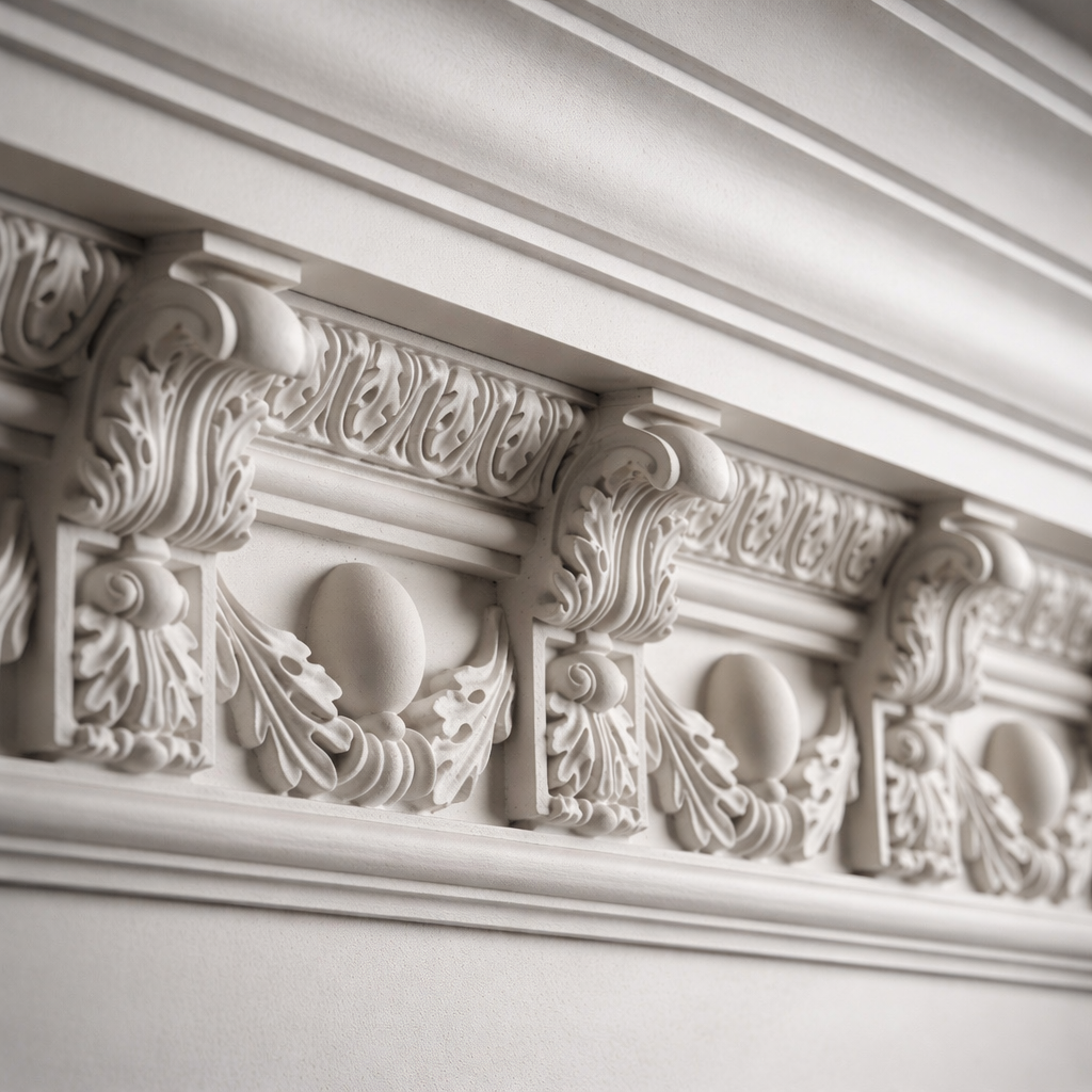 Fibrous plaster cornice restoration in a London period interior